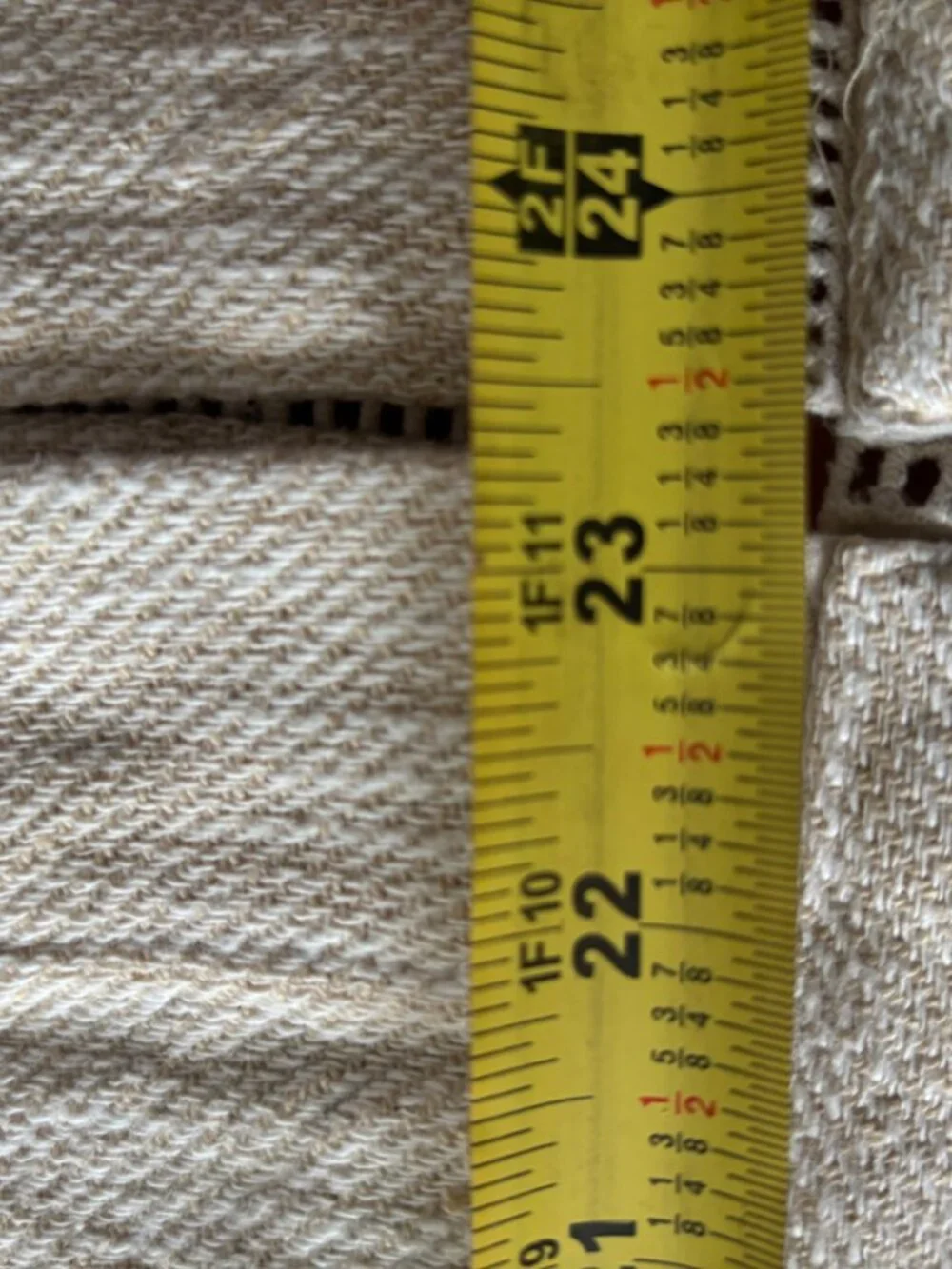 Ralph Lauren Standard Sham HEMSTITCH TWILL Cream Linen Cotton Blend